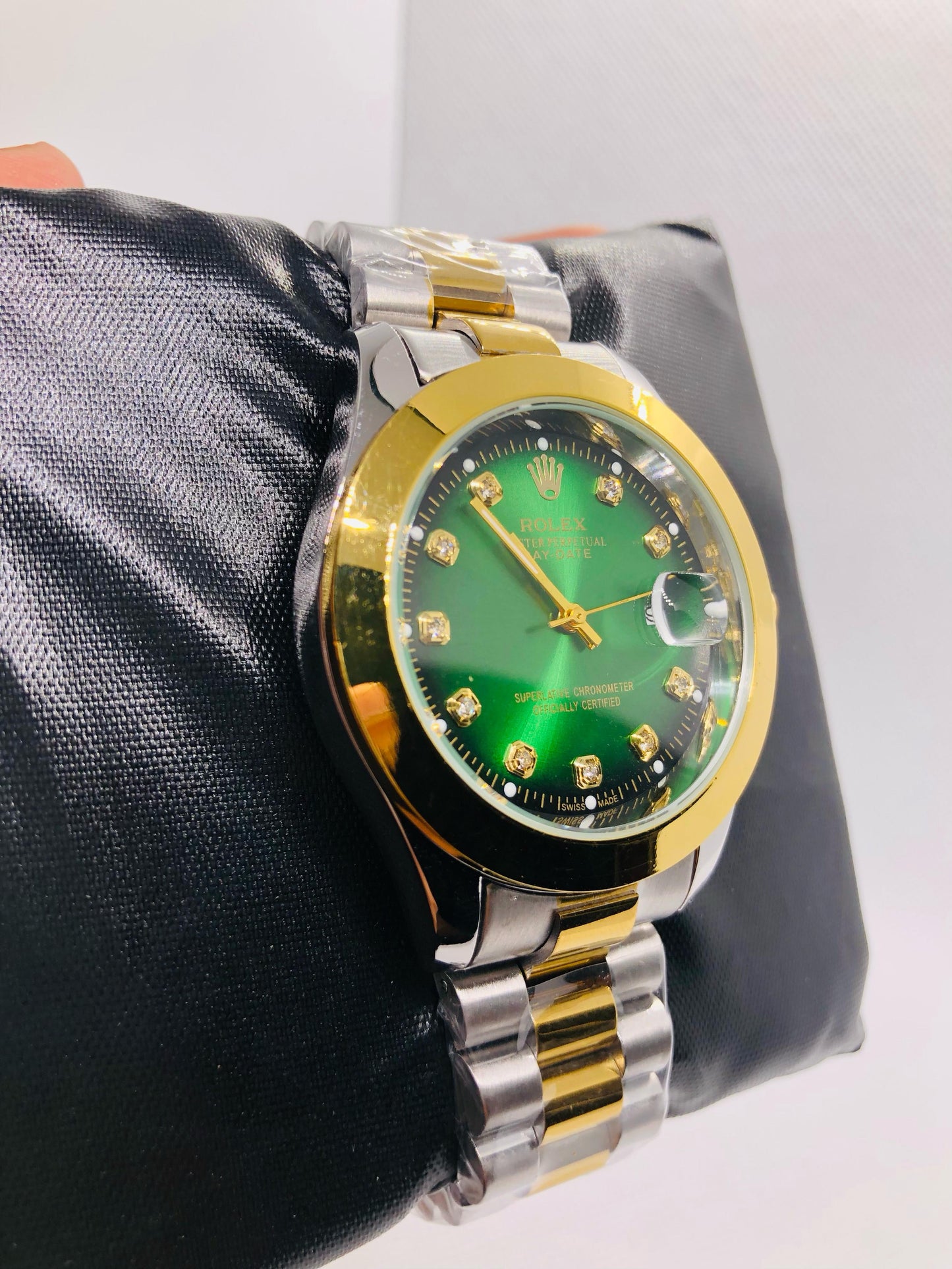 ROLEX OYSTER PERPETUAL DAY-DATE GREEN DIAL TWO-TONE