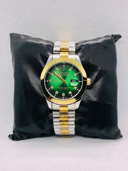 ROLEX OYSTER PERPETUAL DAY-DATE GREEN DIAL TWO-TONE