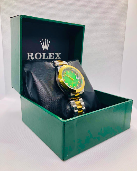 ROLEX OYSTER PERPETUAL DAY-DATE GREEN DIAL TWO-TONE