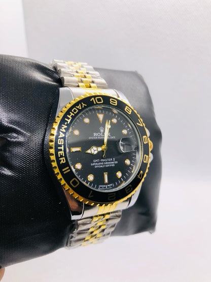 Rolex with Black and Golden Rotating Dila and Date