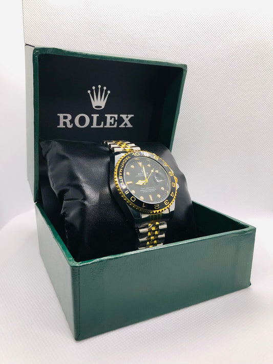 Rolex with Black and Golden Rotating Dila and Date